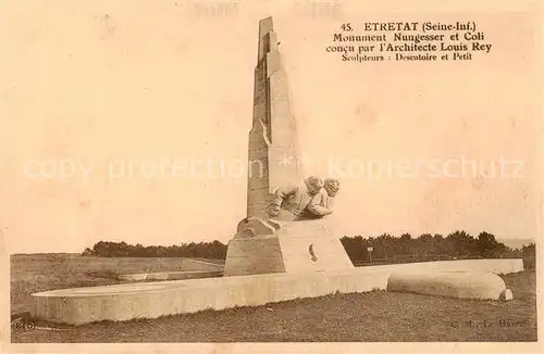 AK / Ansichtskarte  Etretat_76 Monument Nungesser et Coli concu 