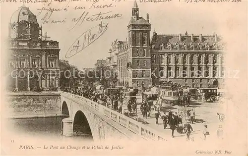 AK / Ansichtskarte 13798743 Paris_75 Le Pont au Change et le Palais de Justice 