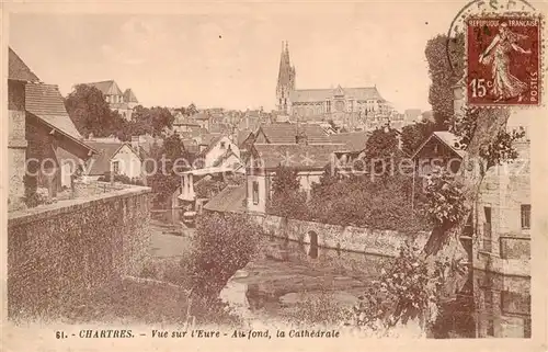 AK / Ansichtskarte 13798747 Chartres_28 Vue sur lEure Au fond la Cathedrale 