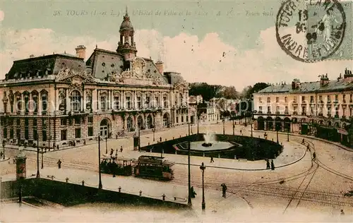 AK / Ansichtskarte  Tours_37 Hotel de Ville et la Place 