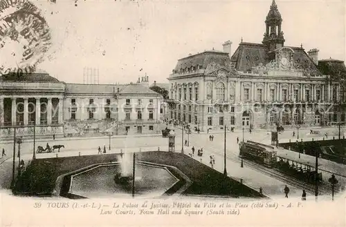 AK / Ansichtskarte  Tours_37 Le Palais de Justice lHotel de Ville et la Place 