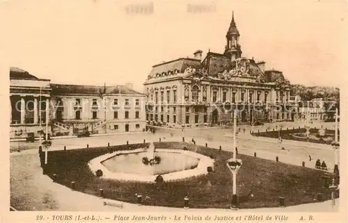 AK / Ansichtskarte  Tours_37 Place Jean Jaures Le Palais de Justice et lHotel de Ville 