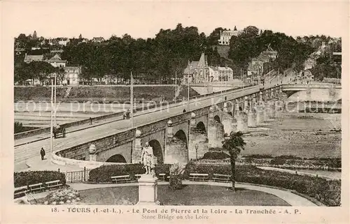AK / Ansichtskarte 13798774 Tours_37 Le Pont de Pierre et la Loire La Tranchee 