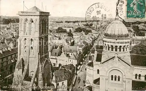 AK / Ansichtskarte 13798776 Tours_37 Panorama Tour Charlemagne de la Basilique St Martin 