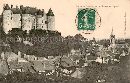 AK / Ansichtskarte 13798794 Luynes__37_Indre-et-Loire Le Chateau et l'Eglise 