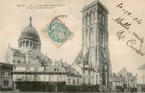 AK / Ansichtskarte 13798796 Tours_37 La Basilique Saint Martin et la Tour Charlemagne 