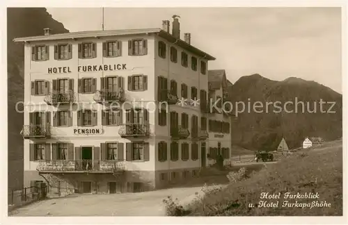 AK / Ansichtskarte Furkapass Hotel Furkablick und Hotel Furkapasshoehe Furkapass