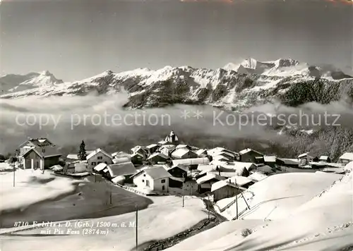 AK / Ansichtskarte Feldis_GR Winterpanorama Blick gegen Piz Fess Adula Alpen 