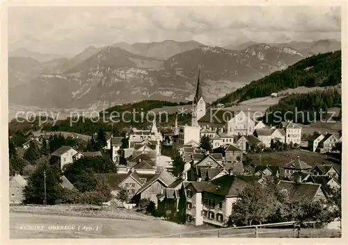 AK / Ansichtskarte Oberegg_IR Ansicht Kurort mit Kirche Alpen Oberegg_IR