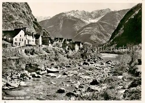 AK / Ansichtskarte Bignasco_TI Village vecchia Bergdorf Partie am Fluss 