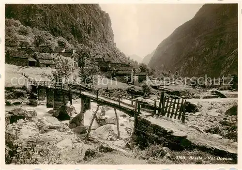 AK / Ansichtskarte Roselo_Val_Bavona_TI Bergdorf Bruecke Bergbach 