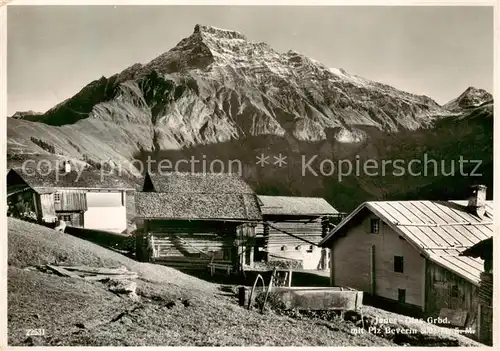 AK / Ansichtskarte Glas_Tschappina_GR Bergdorf mit Piz Beverin Alpen 