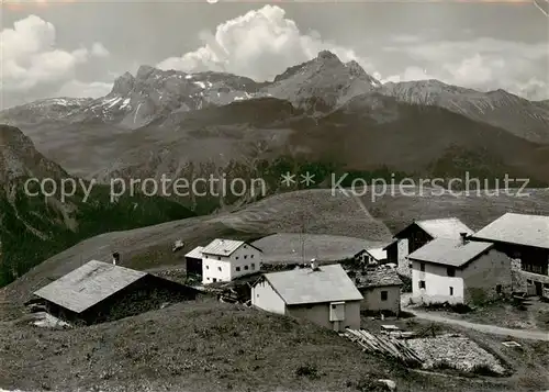 AK / Ansichtskarte Sur_Albula Alp Flix Bergdorf im Oberhalbstein Alpenpanorama Piz Forbisch und Piz Arblatsch Sur_Albula