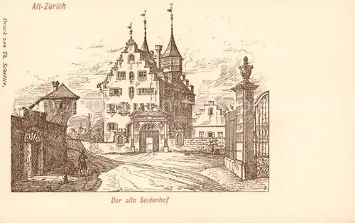 AK / Ansichtskarte Zuerich_ZH Alt Zuerich Alter Seidenhof Kuenstlerkarte Zuerich_ZH