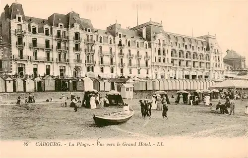 AK / Ansichtskarte Cabourg_14_Calvados La plage vue vers le Grand Hotel 