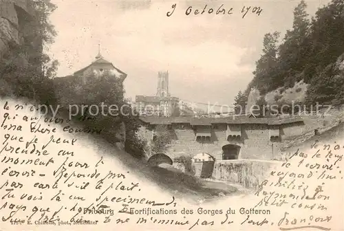 AK / Ansichtskarte Fribourg_FR Fortifications des Gorges du Gotteron Fribourg FR