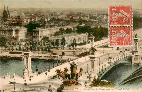 AK / Ansichtskarte Paris_75 Le Pont Alexandre III Panorama de Paris pris du Grand Palais 