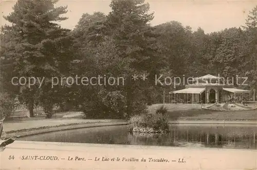AK / Ansichtskarte Saint_Cloud_92 Le Parc Le Lac et le Pavillon du Trocadero 