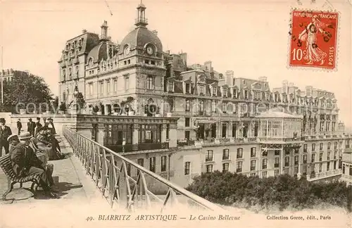 AK / Ansichtskarte Biarritz_Pyrenees_Atlantiques Artistique Le Casino Bellevue Biarritz_Pyrenees