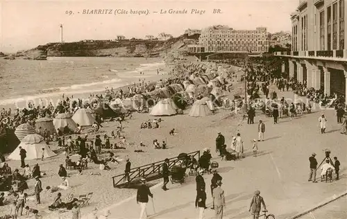 AK / Ansichtskarte Biarritz_Pyrenees_Atlantiques La Grande Plage Biarritz_Pyrenees