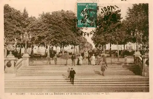 AK / Ansichtskarte Niort_79 Escalier de la Breche et Avenue de Limoges 