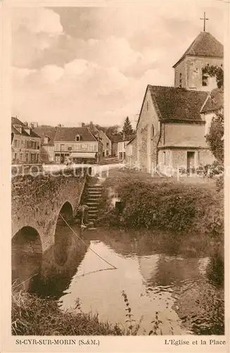 AK / Ansichtskarte St Cyr sur Morin_77_Seine et Marne Eglise et la Place 