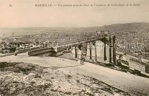AK / Ansichtskarte Marseille_13 Vue generale prise du Haut de lAscenseur de Notre Dame de la Garde 