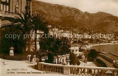 AK / Ansichtskarte 73799221 Monte-Carlo_Monaco La Gare Vue prise des Terrasses 