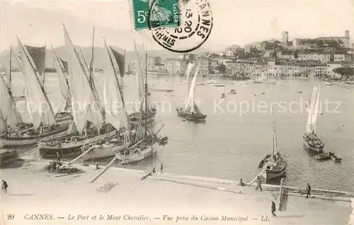 AK / Ansichtskarte Cannes_06 Le Port et le Mont Chevalier Vue prise du Casino Municipal 