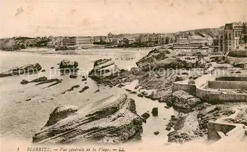 AK / Ansichtskarte Biarritz_Pyrenees_Atlantiques Vue generale de la Plage Biarritz_Pyrenees