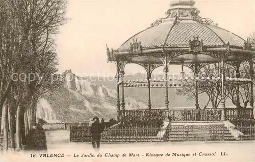 AK / Ansichtskarte Valence_26 Le Jardin du Champ de Mara Kiosque de Musique et Crussol 