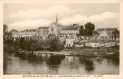 AK / Ansichtskarte Seiches sur le Loir_Maine et Loire Vue generale du bord du Loir 