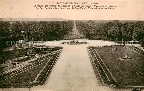 AK / Ansichtskarte Saint Germain en Laye Le jardin des Anglais la Foret et la Route des Loges Vue prise du Chateau Saint Germain en Laye