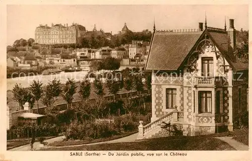 AK / Ansichtskarte Sable sur Sarthe_72 Du Jardin public vue sur le Chateau 