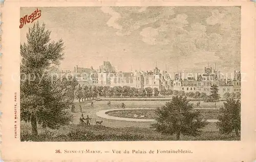 AK / Ansichtskarte Fontainebleau_77_Seine_et_Marne Vue du Palais de Fontainebleau 