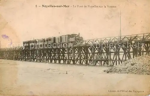 AK / Ansichtskarte Noyelles sur Mer_80_Somme Le Pont de Noyelles sur la Somme Train Chemin de fer 