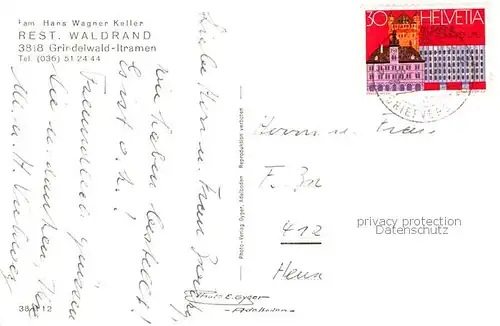 AK / Ansichtskarte Itramen_Grindelwald Restaurant Waldrand 