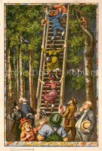 AK / Ansichtskarte Uetliberg_ZH Leiterli Karikaturen Kuenstlerkarte Uetliberg ZH