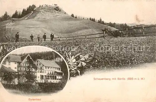 AK / Ansichtskarte Schauenberg_ZH Kurhaus Gyrenbad Blick gegen Saentis 
