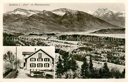 AK / Ansichtskarte Wald_ZH Gasthaus zum Lauf mit Alpenpanorama Wald_ZH