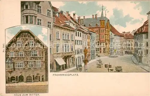 AK / Ansichtskarte Schaffhausen__SH Frohnwaagplatz Haus zum Ritter Kuenstlerkarte 
