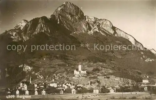 AK / Ansichtskarte Sargans_SG Ansicht mit Schloss Alpen 