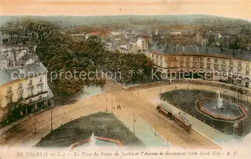 AK / Ansichtskarte Tours_37 La Place du Palais de Justice et lAvenue de Grammont 