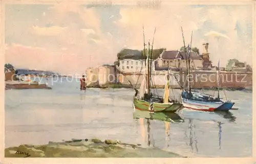 AK / Ansichtskarte Concarneau_29_Finistere Panorama Kuenstlerkarte 