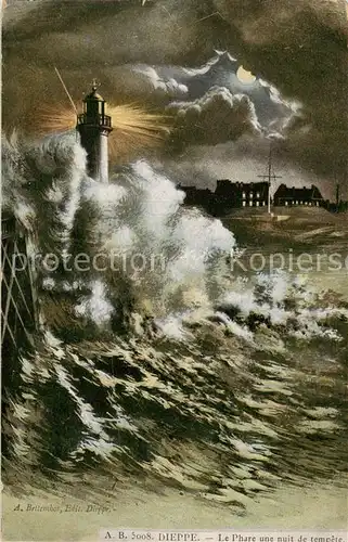 AK / Ansichtskarte Dieppe_76 Le Phare une nuit de tempete 