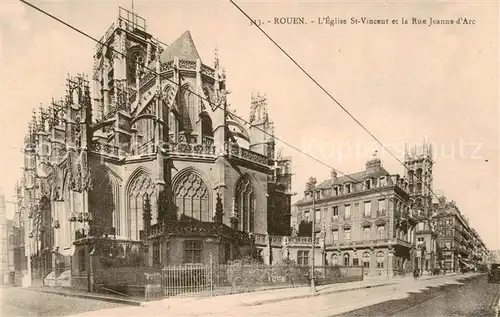AK / Ansichtskarte Rouen_76 Eglise St Vincent et la Rue Jeanne d Arc 