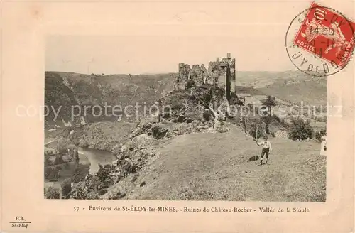 AK / Ansichtskarte St Eloy les Mines Ruines de Chateau Rocher Vallee de la Sioule 