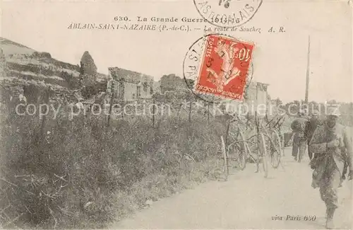 AK / Ansichtskarte Ablain Saint Nazaire_62_Pas de Calais La route de Souchez 