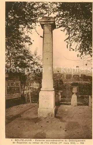 AK / Ansichtskarte Golfe Juan_06 Colonne commemorative du Debarquement de Napoleon au retour de lIle d Elbe 