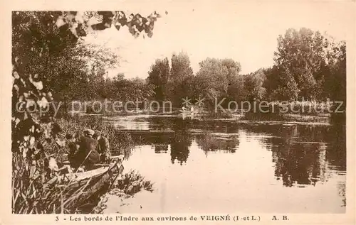 AK / Ansichtskarte Veigne_37_Indre et Loire Les bords de lIndre aux environs de Veigne 